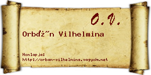 Orbán Vilhelmina névjegykártya