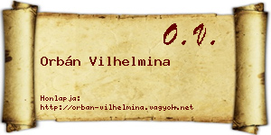 Orbán Vilhelmina névjegykártya